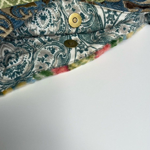 Just Be Blue and Green Crossbody Carpet Bohemian Bag with Geometric Pattern - Picture 9 of 16